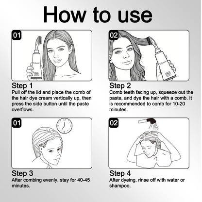 In Hair DyeCream for Gray Coverage -Natural Black & Dark Brown