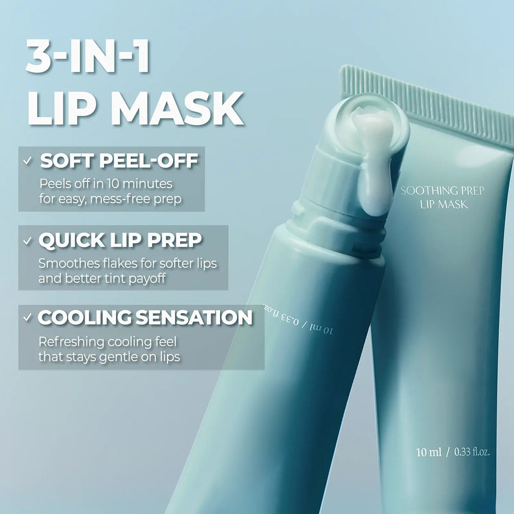 Soothing Prep Lip Mask — Cooling peel-off lip mask for smoother lip prep and a hydrated feel