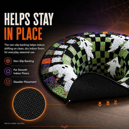 3D Halloween Optical Illusion Rug – Soft Non-Slip Round Mat