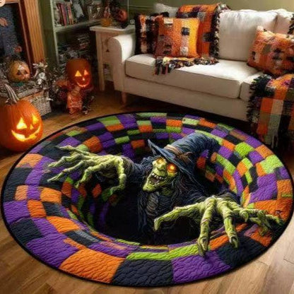 3D Halloween Optical Illusion Rug – Soft Non-Slip Round Mat