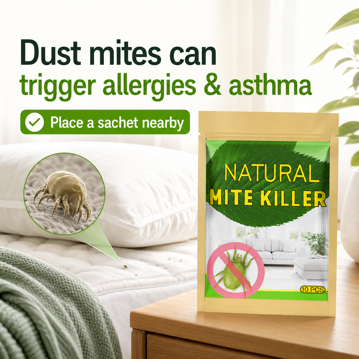 🎁Hot Sale 49% OFF🔥Natural Mite Control Sachet – Plant‑based, non‑toxic & safe around kids & pets