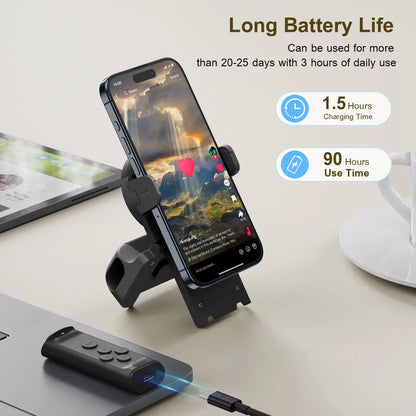 (🔥LAST DAY – 50% OFF) Remote Control for TikTok Scrolling with Smartphone Holder Stand, Wireless Scroller Page Turner, Camera Shutter Video Recording for iOS Android, Cellphone Selfie Accessory,Upgraded
