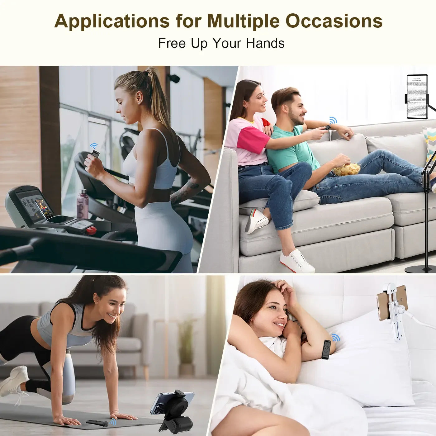 (🔥LAST DAY – 50% OFF) Remote Control for TikTok Scrolling with Smartphone Holder Stand, Wireless Scroller Page Turner, Camera Shutter Video Recording for iOS Android, Cellphone Selfie Accessory,Upgraded