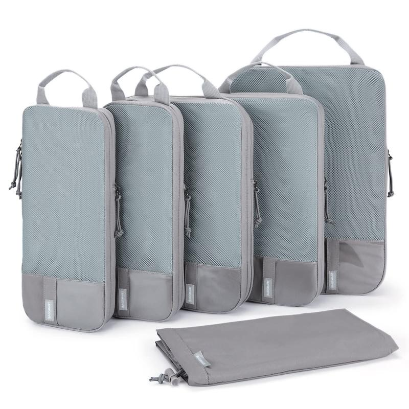 Gravelreign Compression Packing Cubes for Suitcases - 6 Set Travel Organizer Polyester Cubes for Luggage Organization SpringStatements