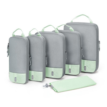 Gravelreign Compression Packing Cubes for Suitcases - 6 Set Travel Organizer Polyester Cubes for Luggage Organization SpringStatements